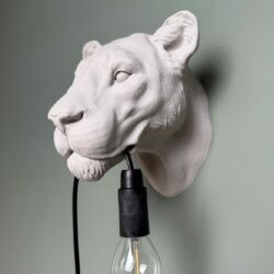 Leeuwen kop wandlamp - Afbeelding 2