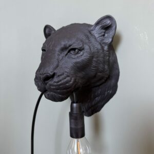 Leopart Panter kop wandlamp