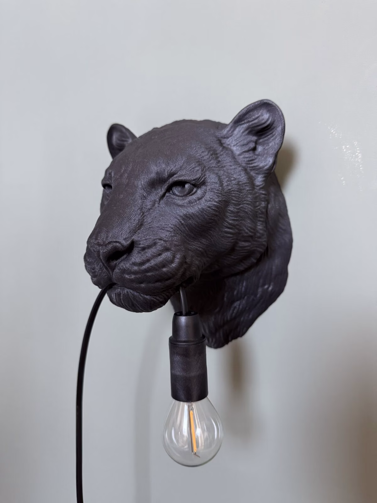 Leopart Panter kop wandlamp