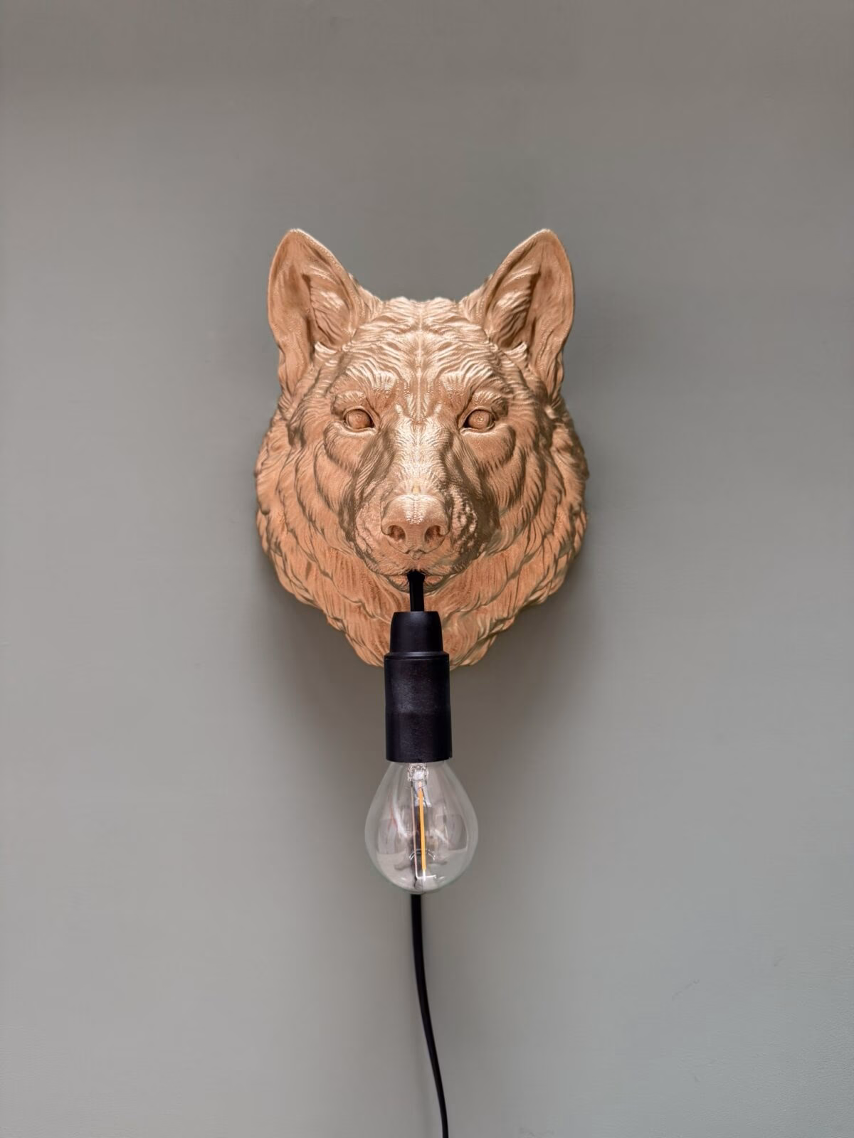 Wolven Kop Wandlamp - Afbeelding 4